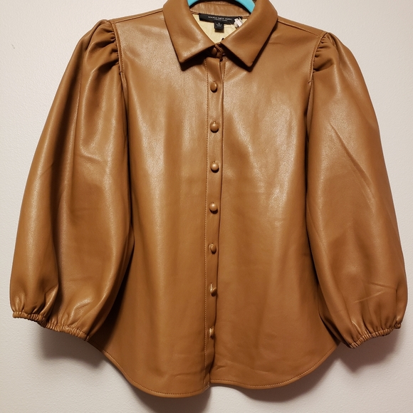 Marc New York Vegan Leather Shirt - Picture 1 of 4
